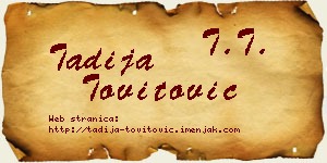 Tadija Tovitović vizit kartica